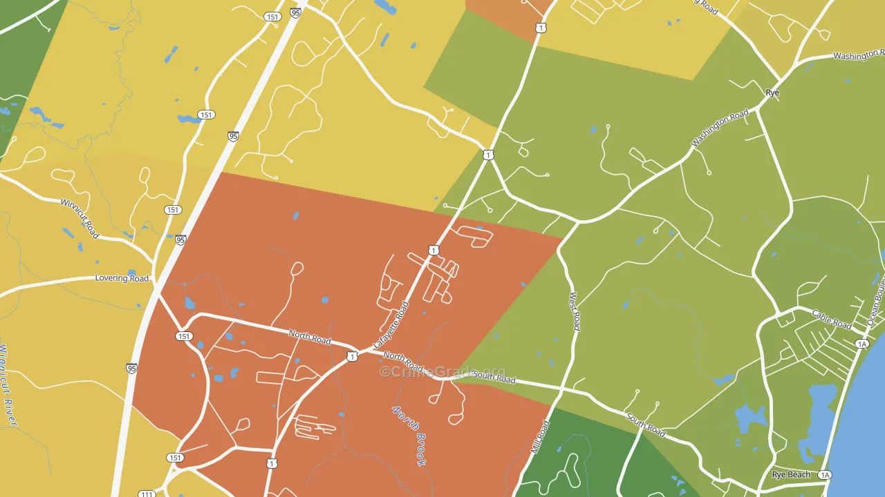West Rye, NH Map of Drug-Related Crime Rates