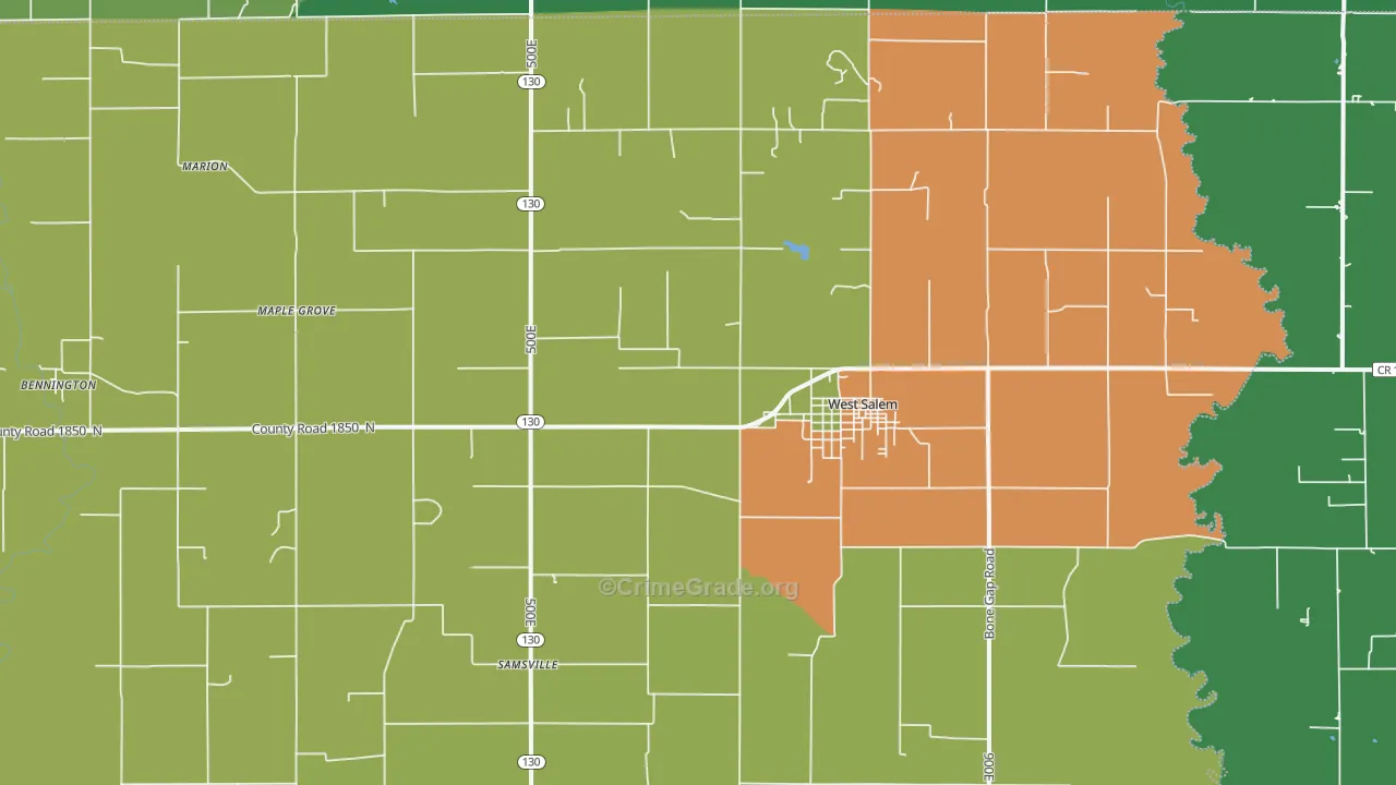West Salem, IL Map of Drug-Related Crime Rates