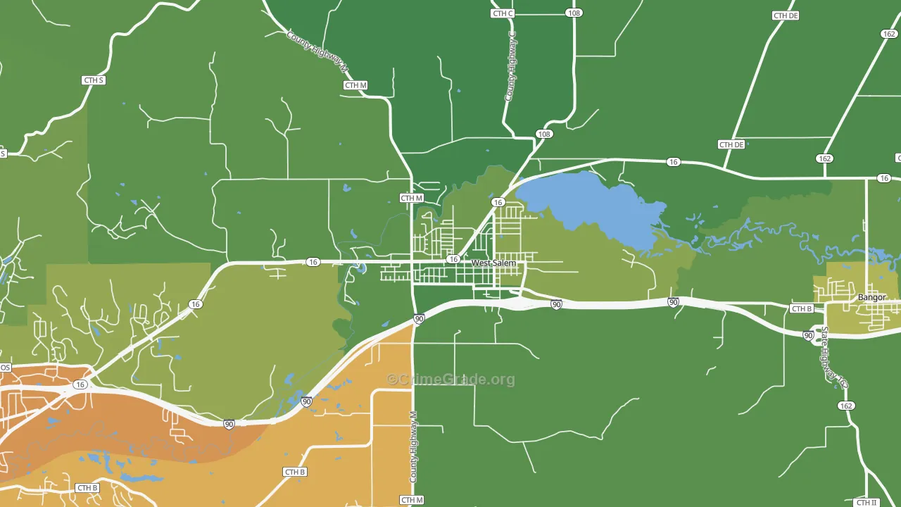 West Salem, WI Map of Drug-Related Crime Rates