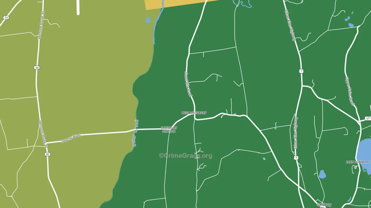 West Salisbury, VT Map of Drug-Related Crime Rates