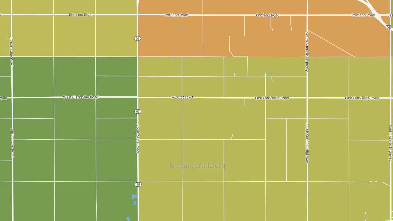 West Sebewa, MI Map of Drug-Related Crime Rates