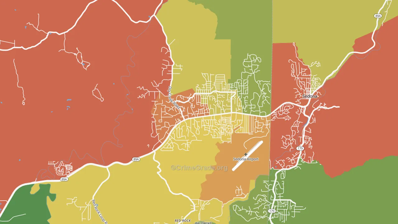 West Sedona, AZ Map of Drug-Related Crime Rates