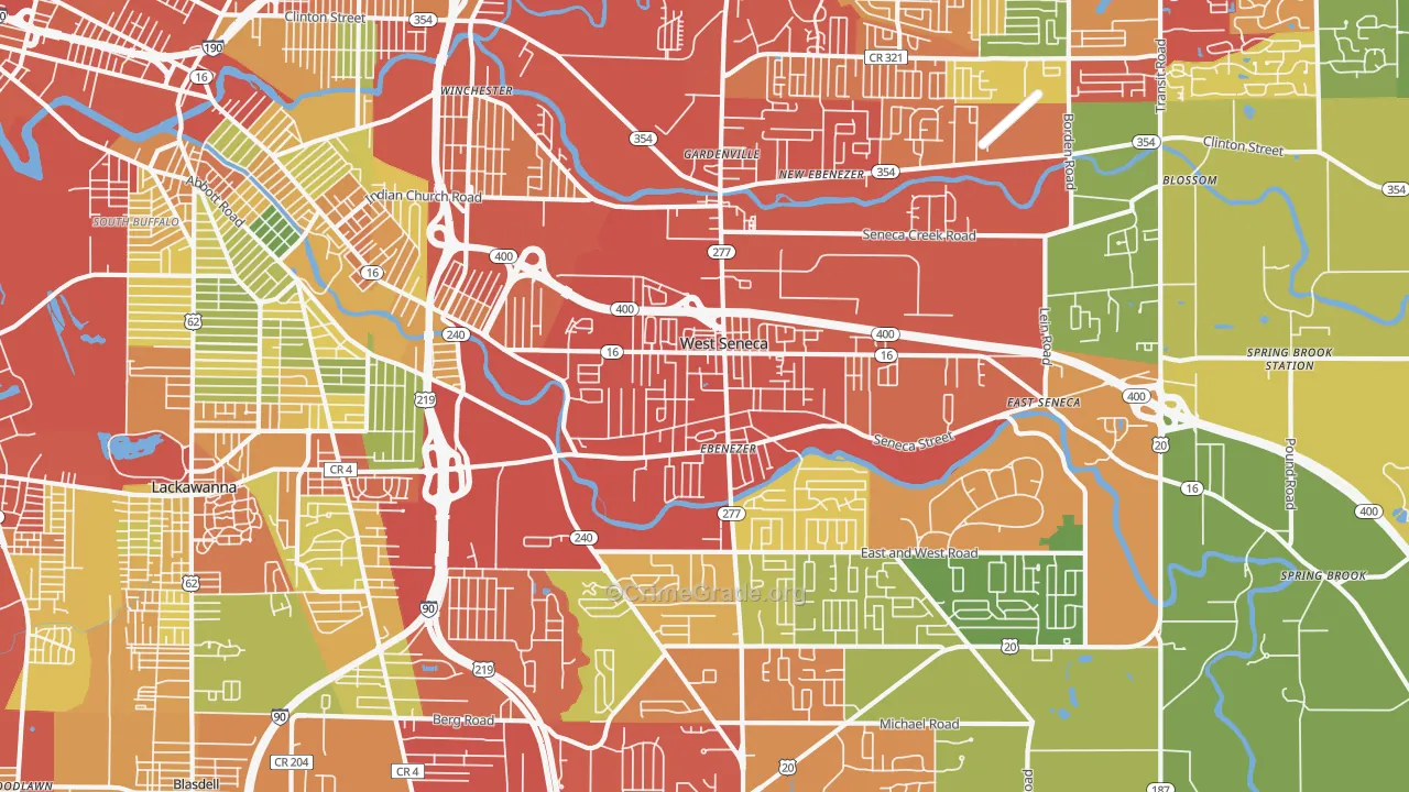 West Seneca, NY Map of Drug-Related Crime Rates