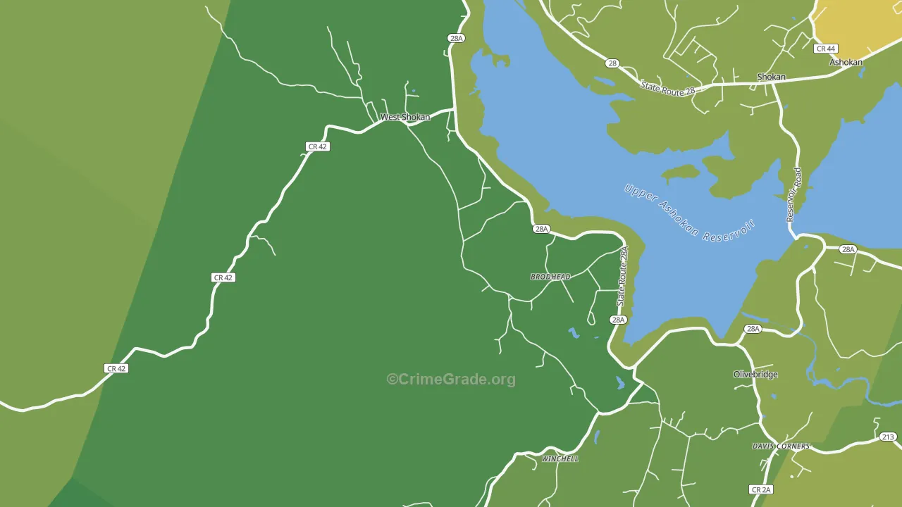 West Shokan, NY Map of Drug-Related Crime Rates