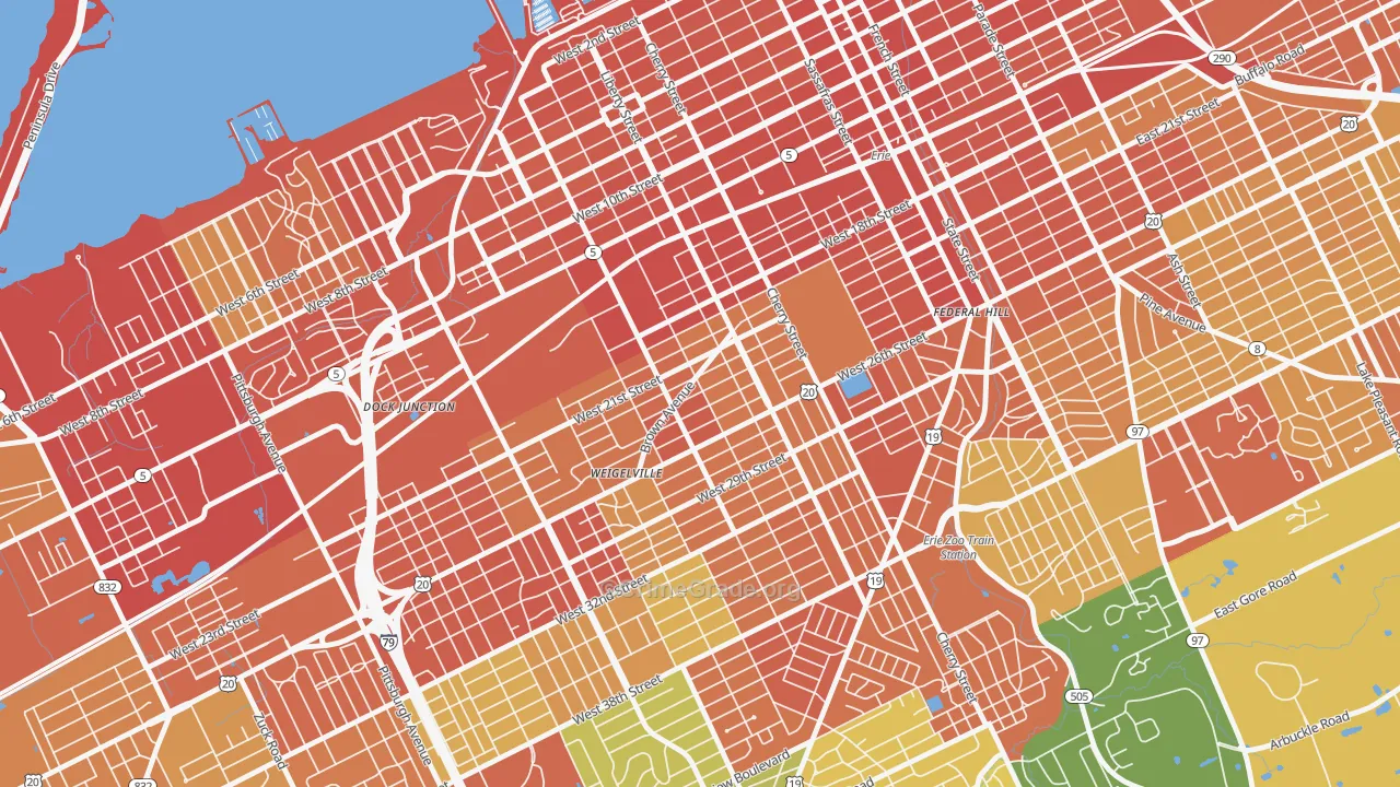 West Side Squires, Erie, PA Map of Drug-Related Crime Rates
