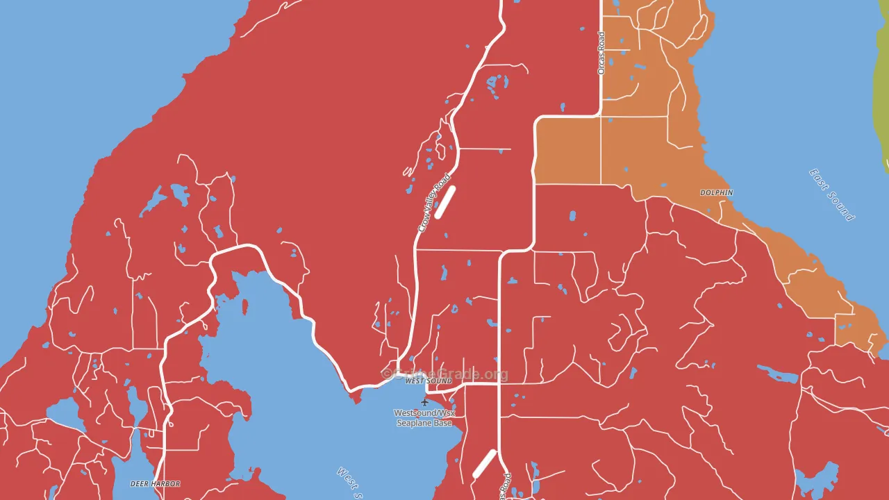 West Sound, WA Map of Drug-Related Crime Rates