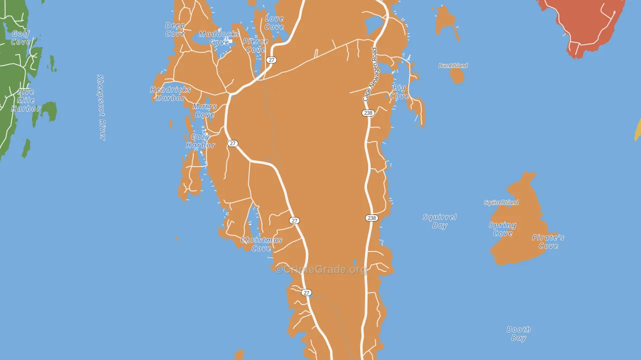 West Southport, ME Map of Drug-Related Crime Rates