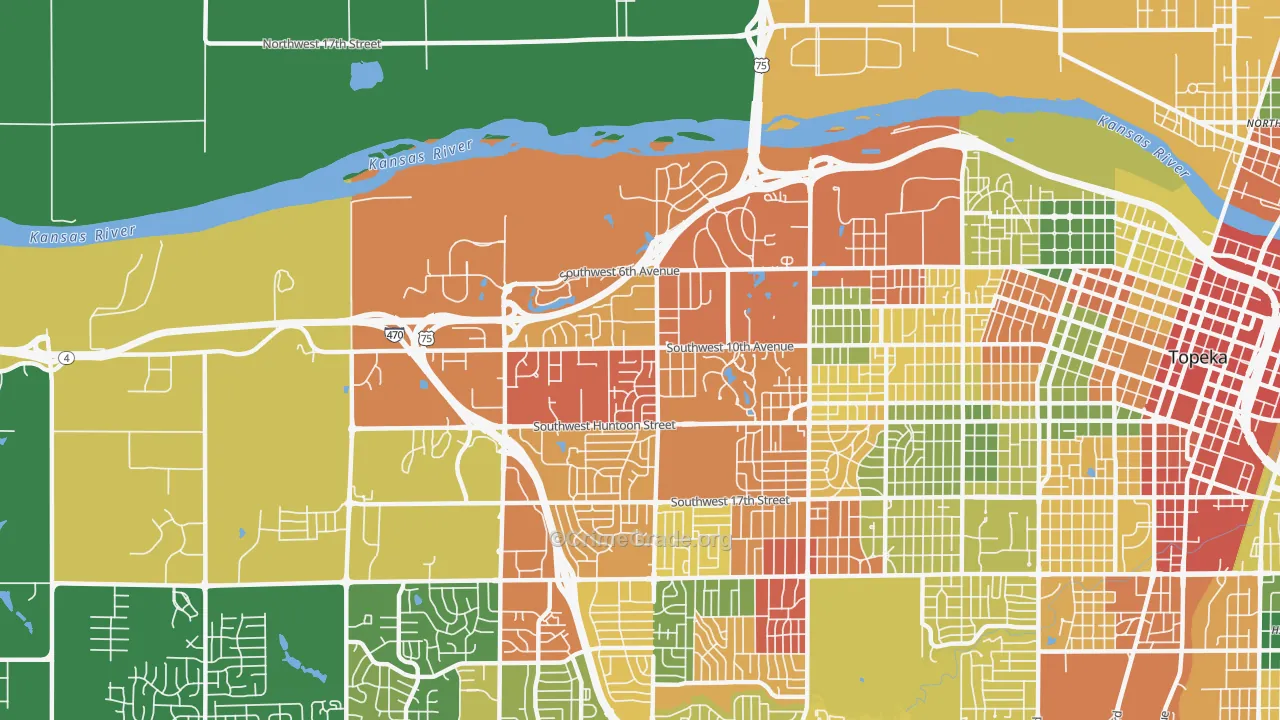 West Southwest 2, Topeka, KS Map of Drug-Related Crime Rates