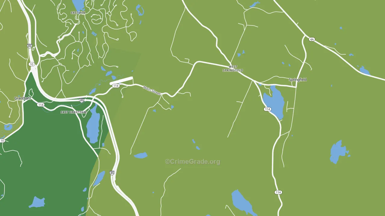 West Springfield, NH Map of Drug-Related Crime Rates