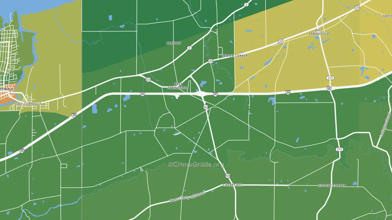 West Springfield, PA Map of Drug-Related Crime Rates
