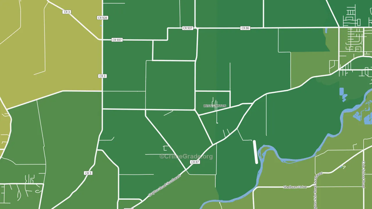 West Stayton, OR Map of Drug-Related Crime Rates