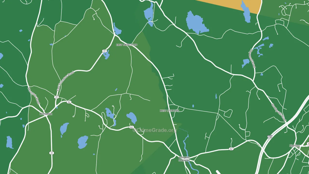 West Sterling, MA Map of Drug-Related Crime Rates