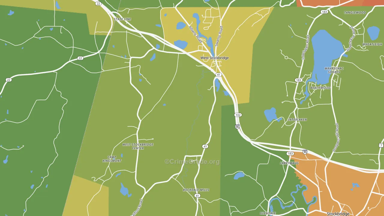 West Stockbridge, MA Map of Drug-Related Crime Rates