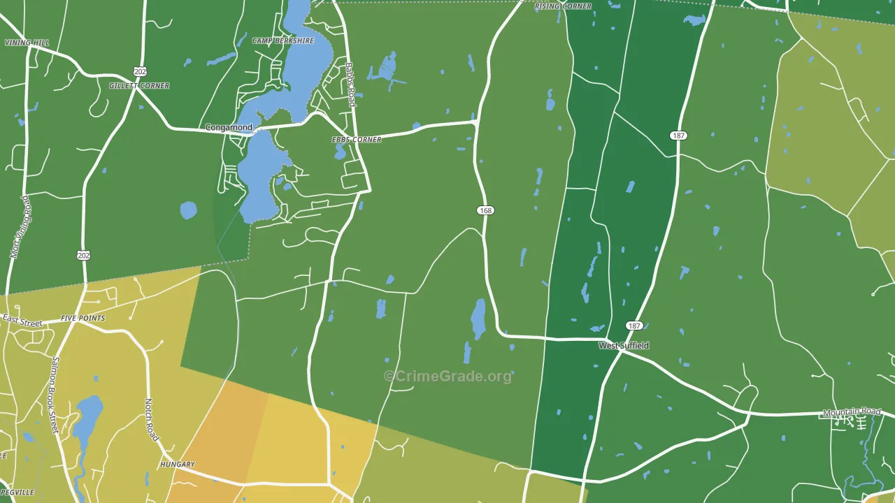 West Suffield, CT Map of Drug-Related Crime Rates