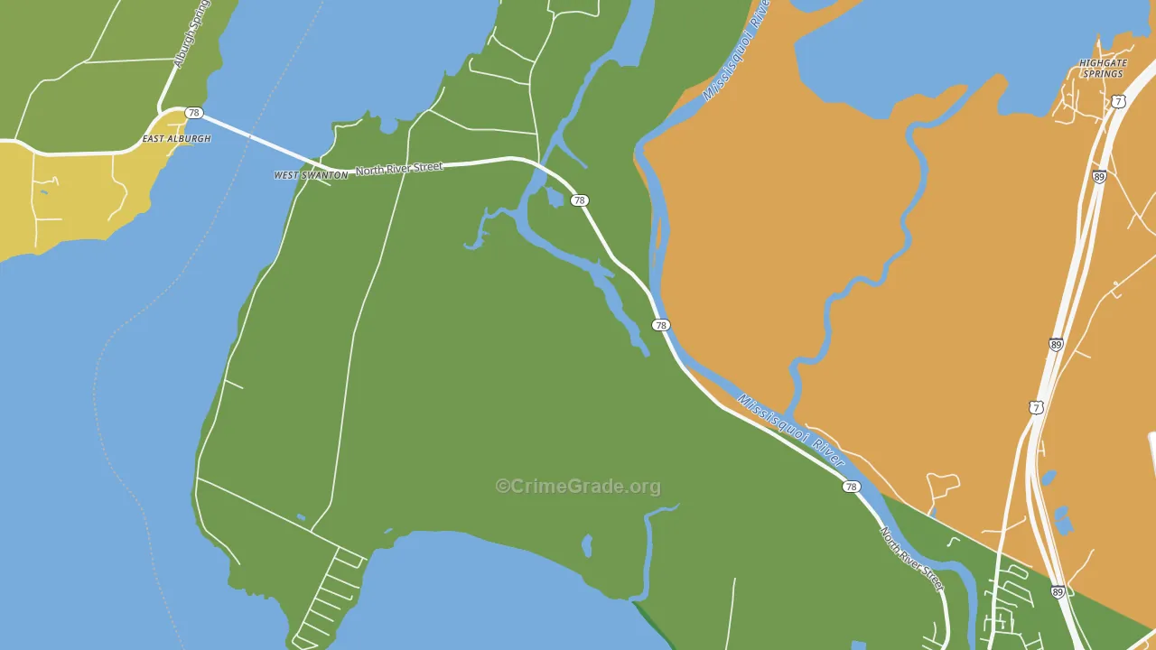 West Swanton, VT Map of Drug-Related Crime Rates