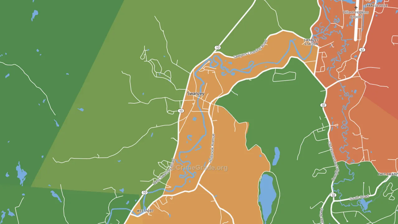 West Swanzey, NH Map of Drug-Related Crime Rates