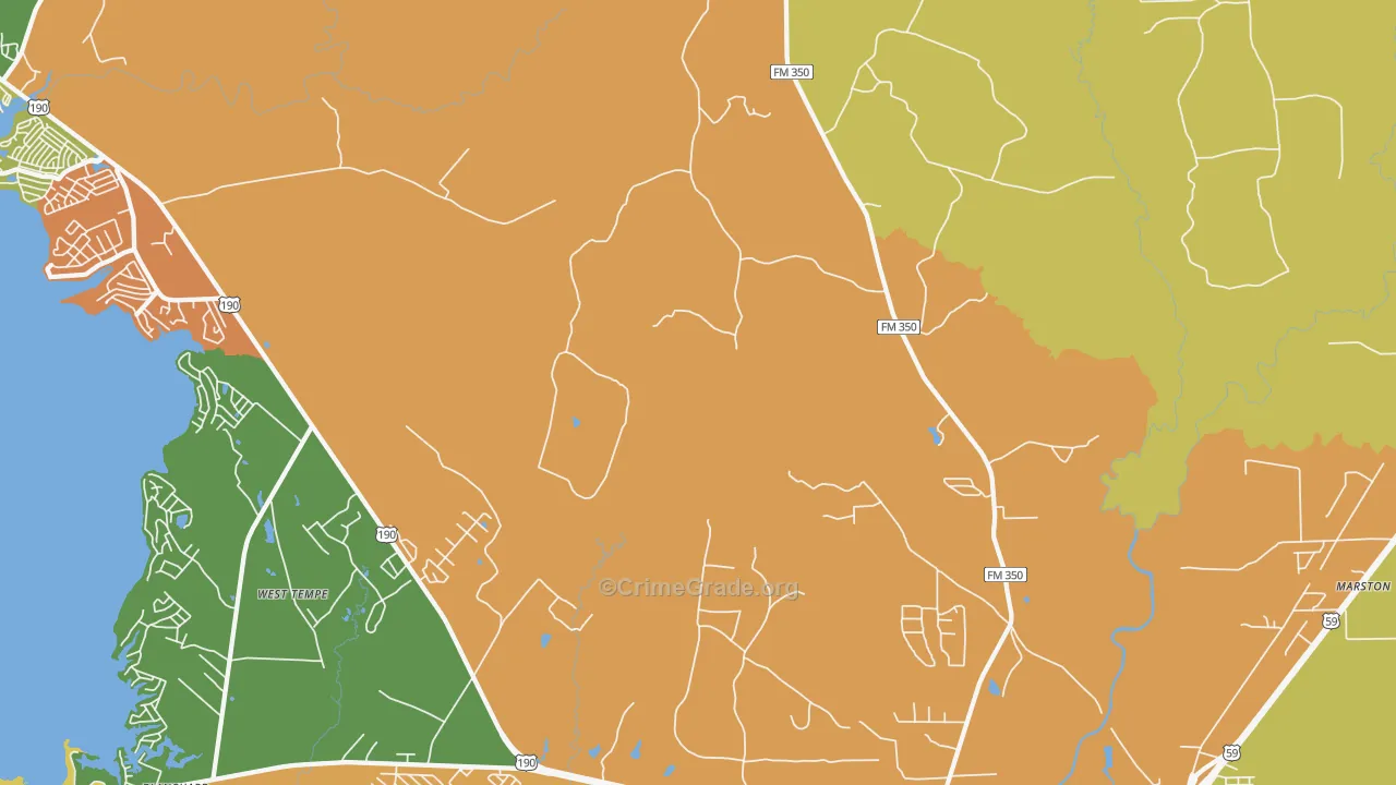 West Tempe, TX Map of Drug-Related Crime Rates
