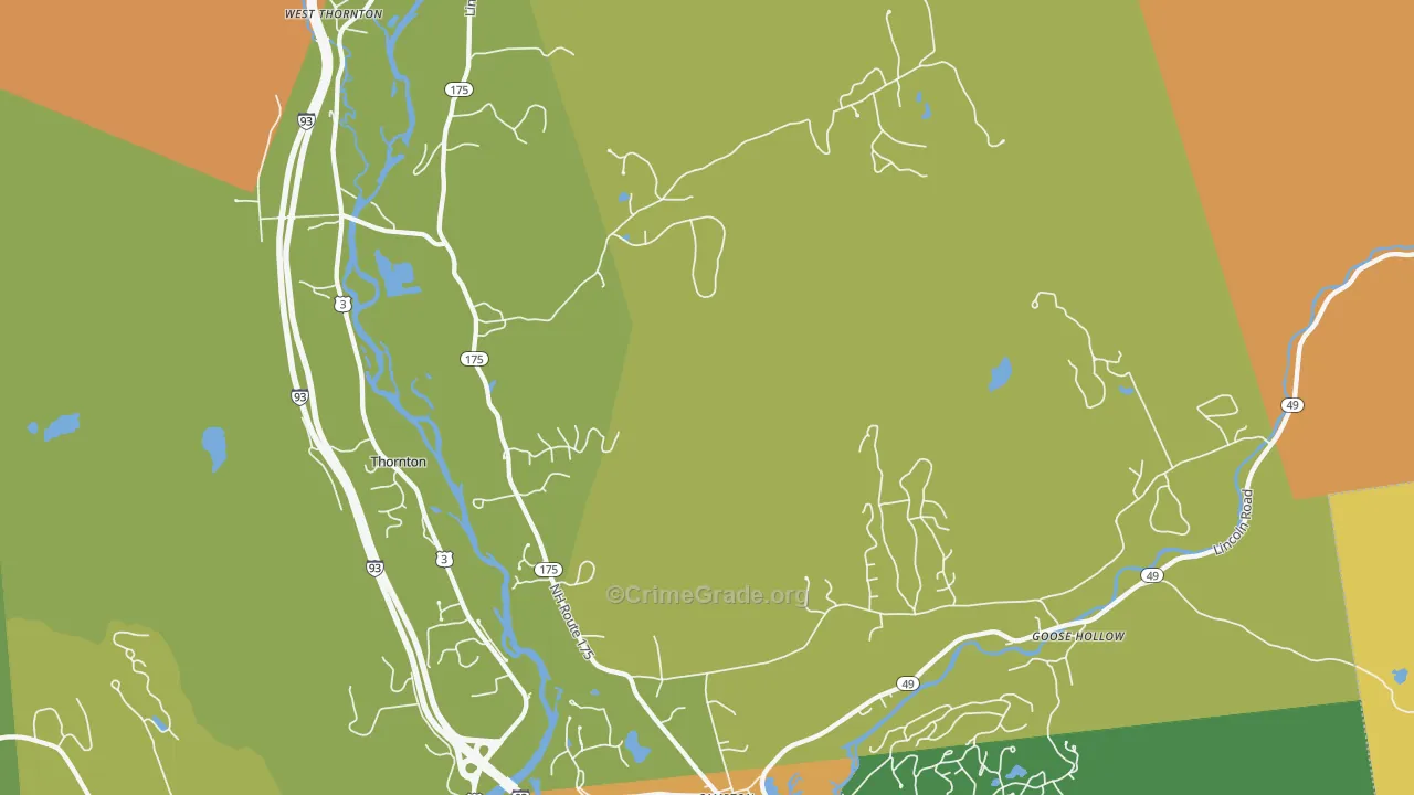 West Thornton, NH Map of Drug-Related Crime Rates