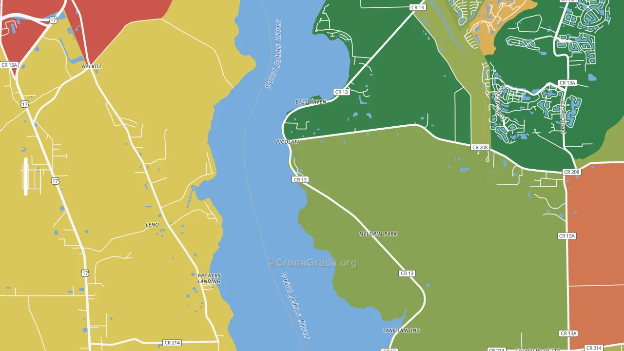 West Tocoi, FL Map of Drug-Related Crime Rates