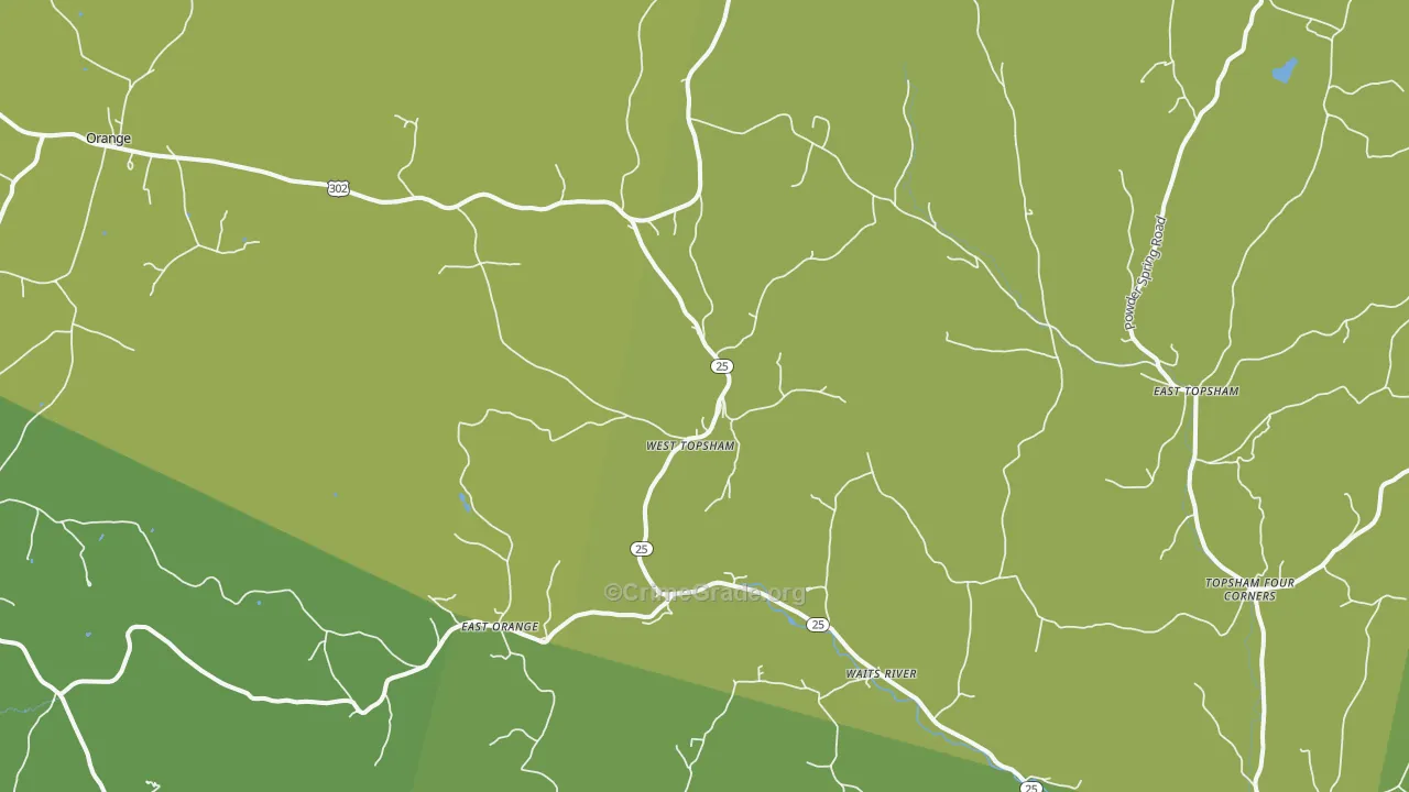 West Topsham, VT Map of Drug-Related Crime Rates