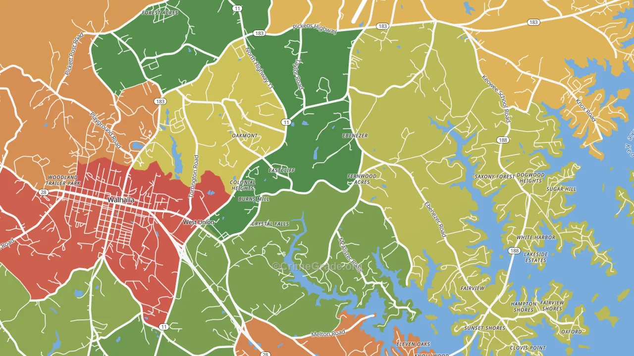 West Union, SC Map of Drug-Related Crime Rates