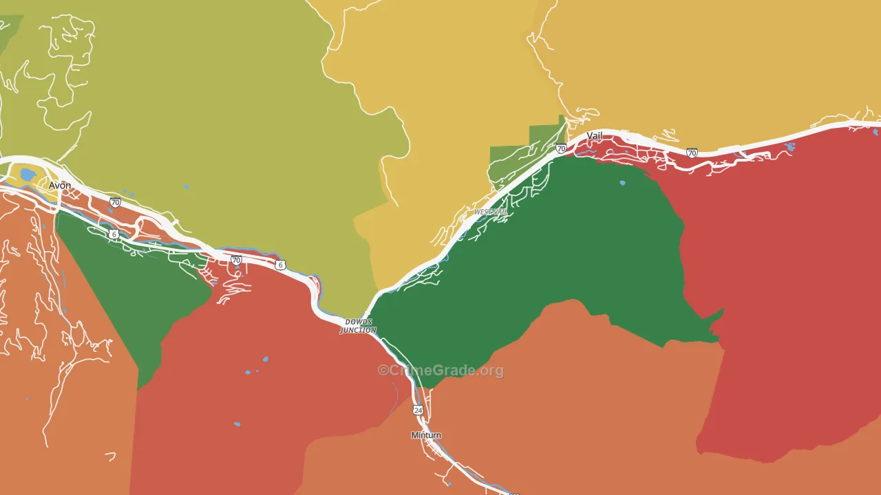 West Vail, CO Map of Drug-Related Crime Rates