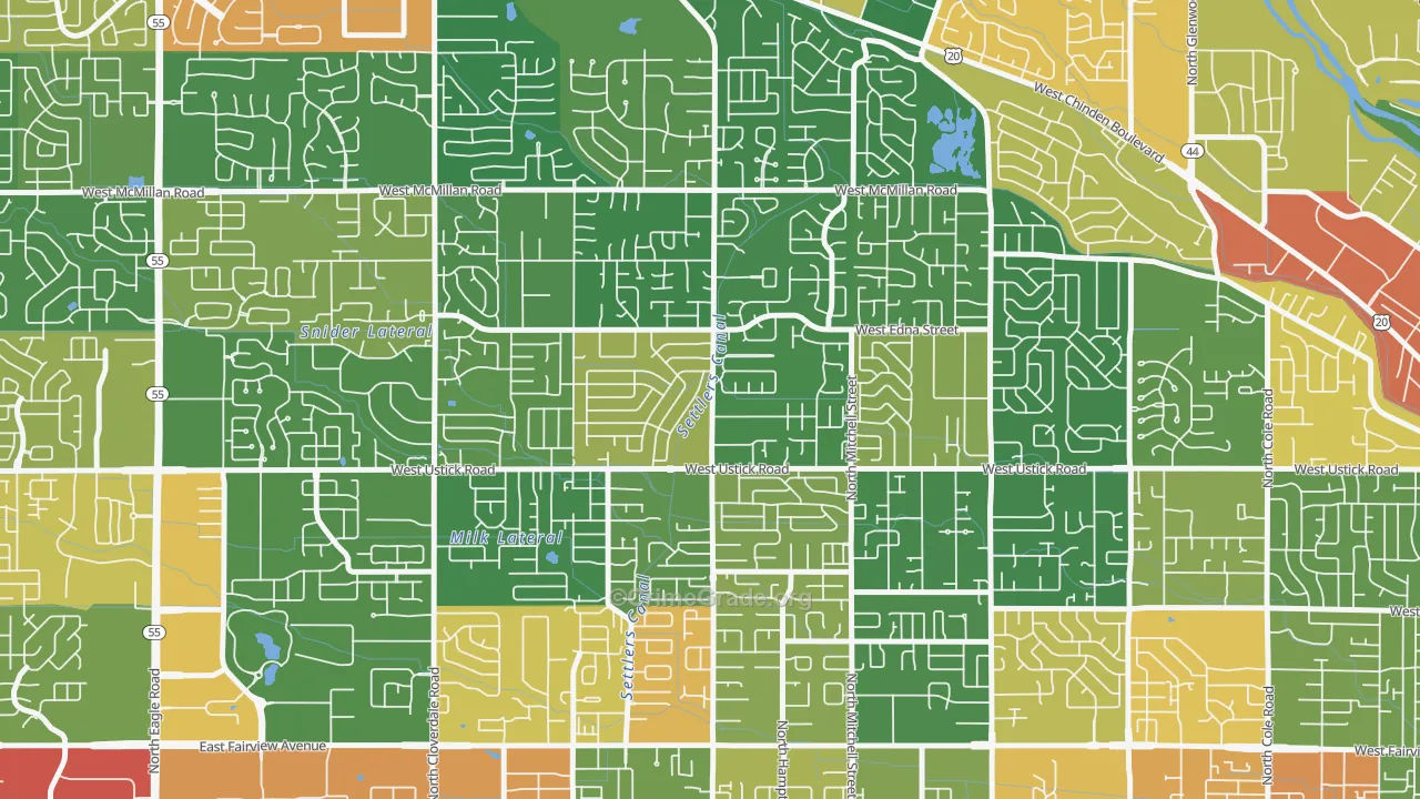 West Valley, Boise, ID Map of Drug-Related Crime Rates