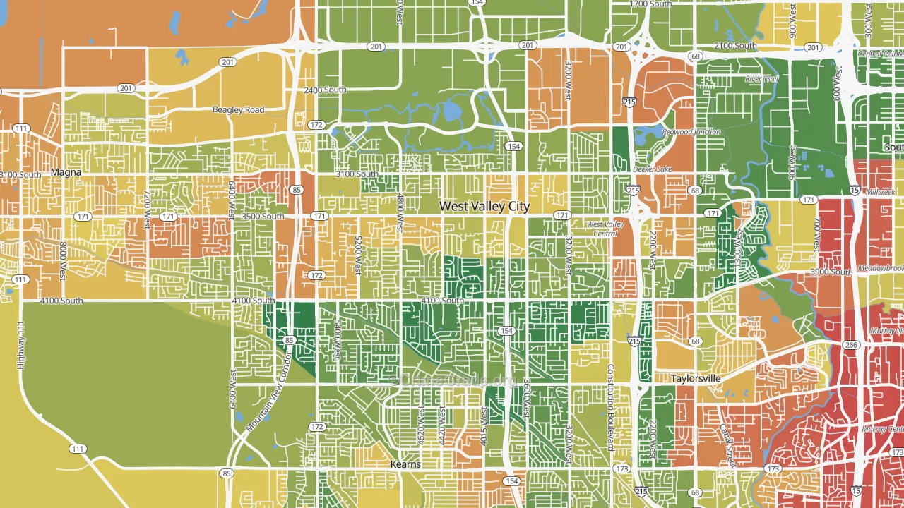 West Valley City, UT Map of Drug-Related Crime Rates