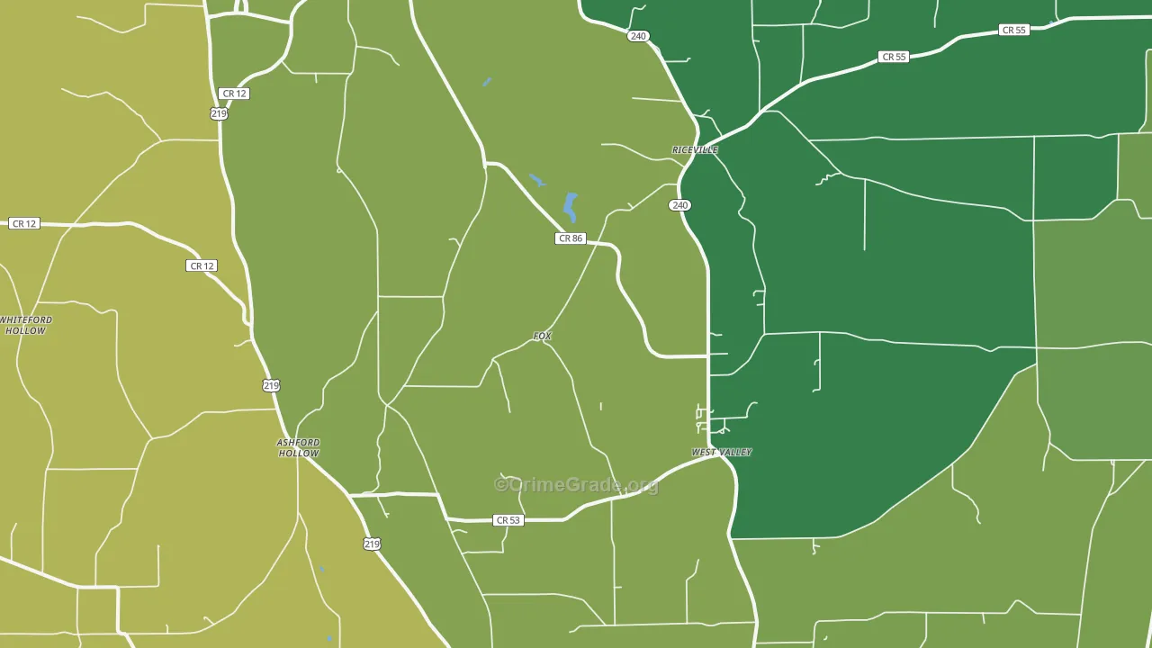 West Valley, NY Map of Drug-Related Crime Rates