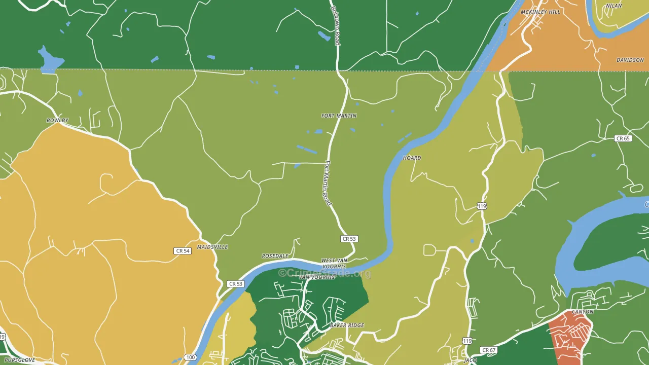 West Van Voorhis, WV Map of Drug-Related Crime Rates