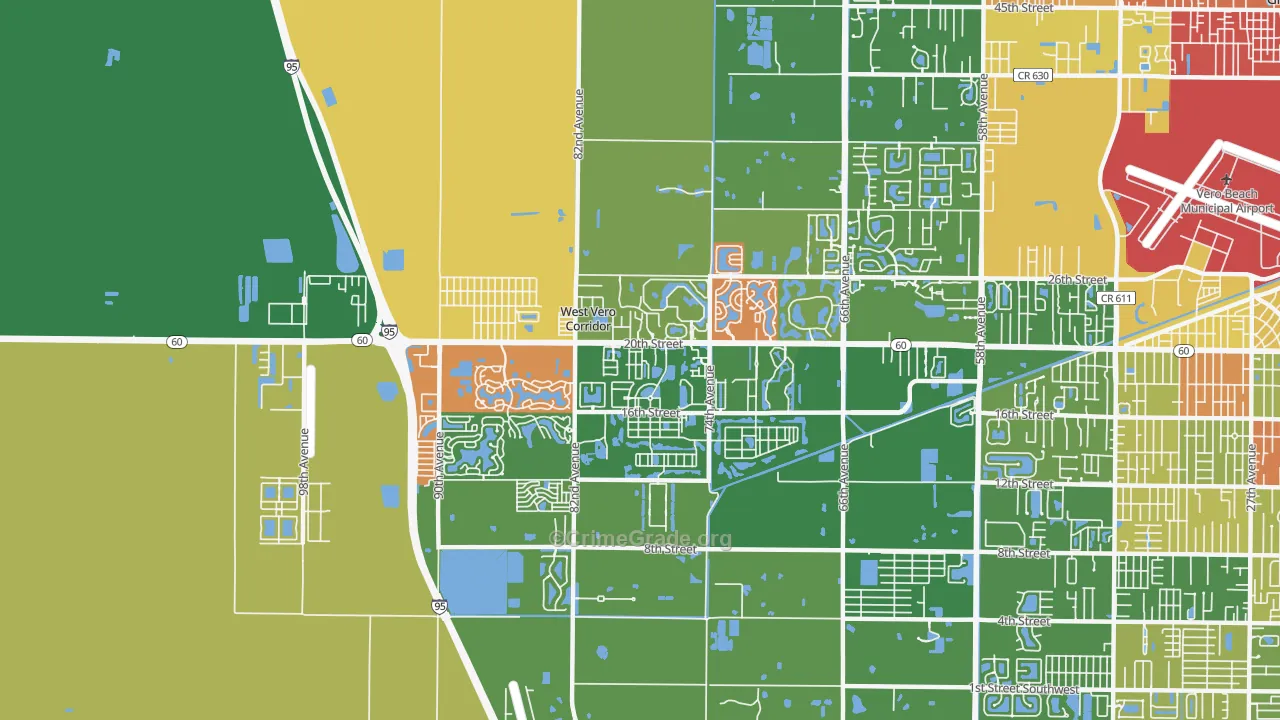 West Vero Corridor, FL Map of Drug-Related Crime Rates