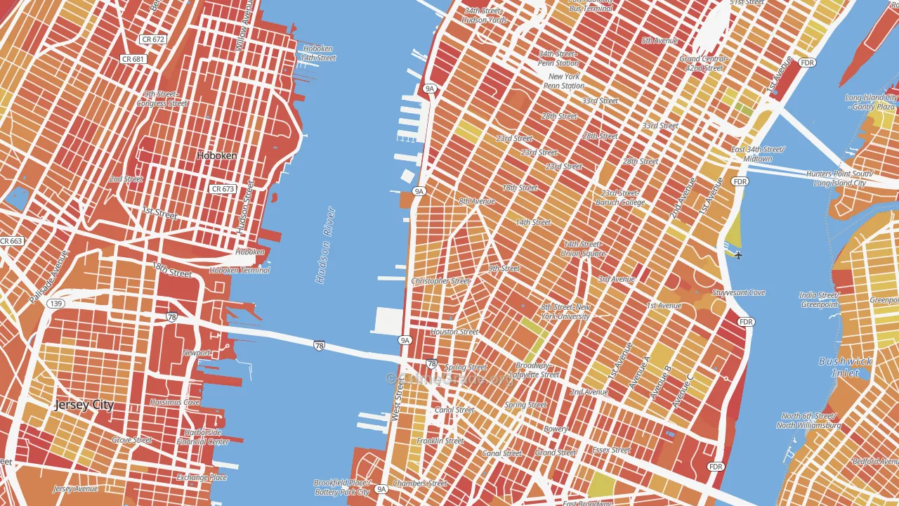West Village, Manhattan, NY Map of Drug-Related Crime Rates