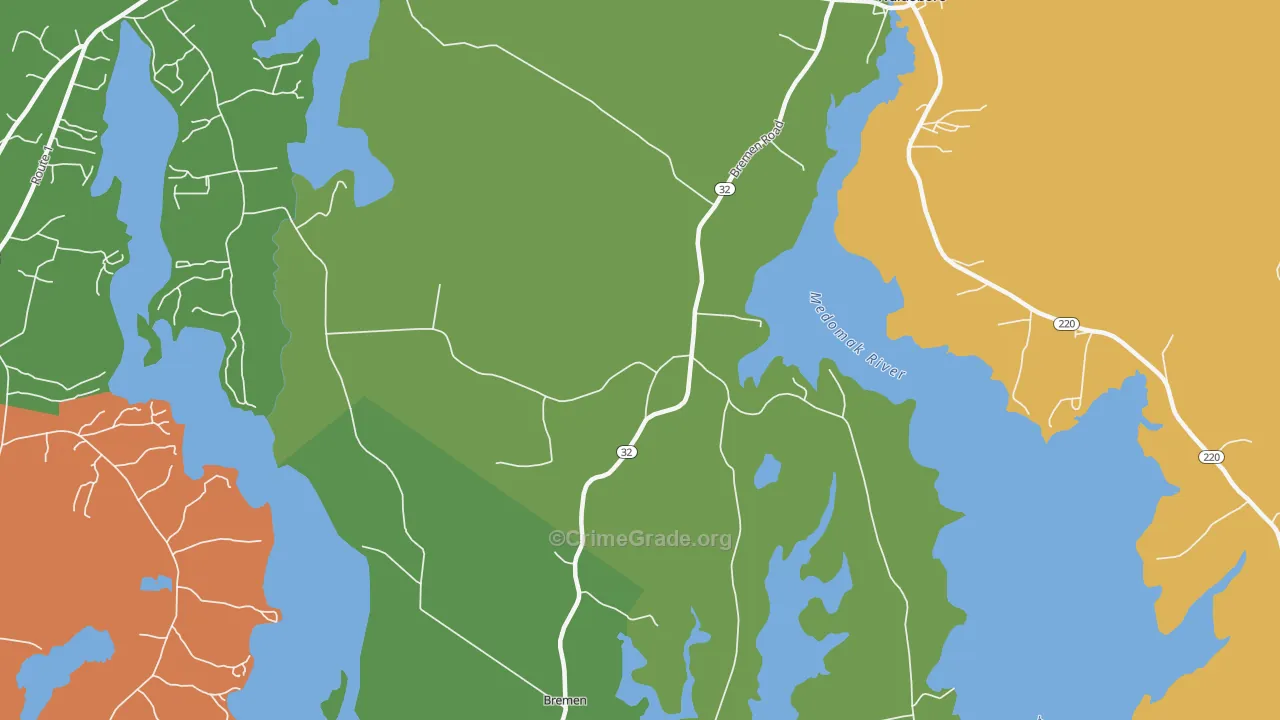 West Waldoboro, ME Map of Drug-Related Crime Rates