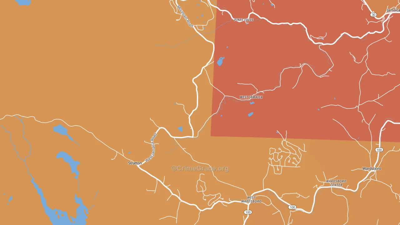 West Wardsboro, VT Map of Drug-Related Crime Rates