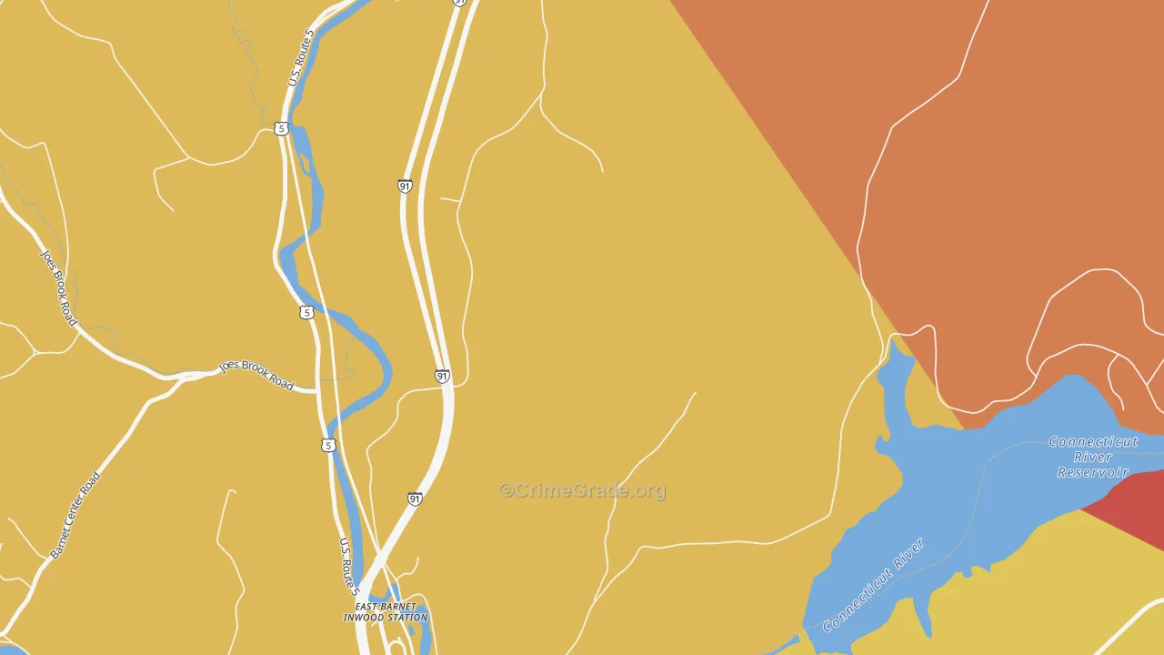 West Waterford, VT Map of Drug-Related Crime Rates
