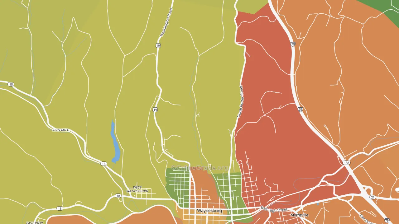 West Waynesburg, PA Map of Drug-Related Crime Rates