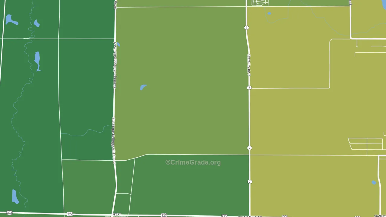 West Williamsfield, OH Map of Drug-Related Crime Rates