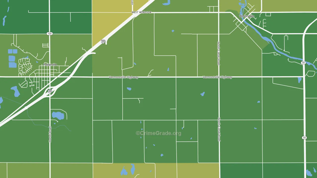 West Windsor, MI Map of Drug-Related Crime Rates