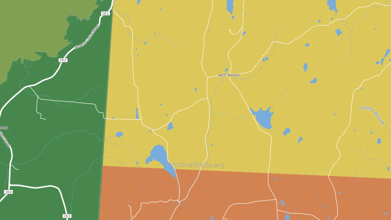 West Woods, CT Map of Drug-Related Crime Rates