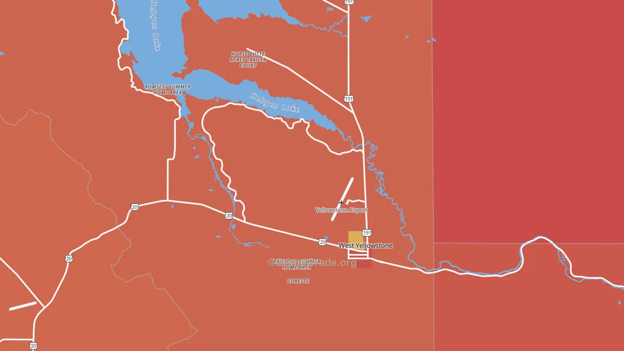 West Yellowstone, MT Map of Drug-Related Crime Rates