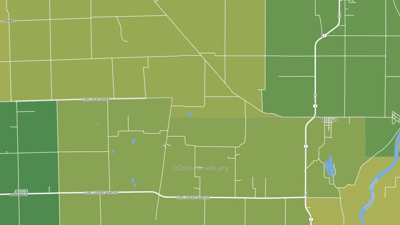 West York, IL Map of Drug-Related Crime Rates