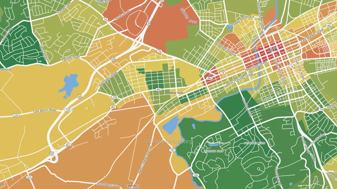 West York, PA Map of Drug-Related Crime Rates