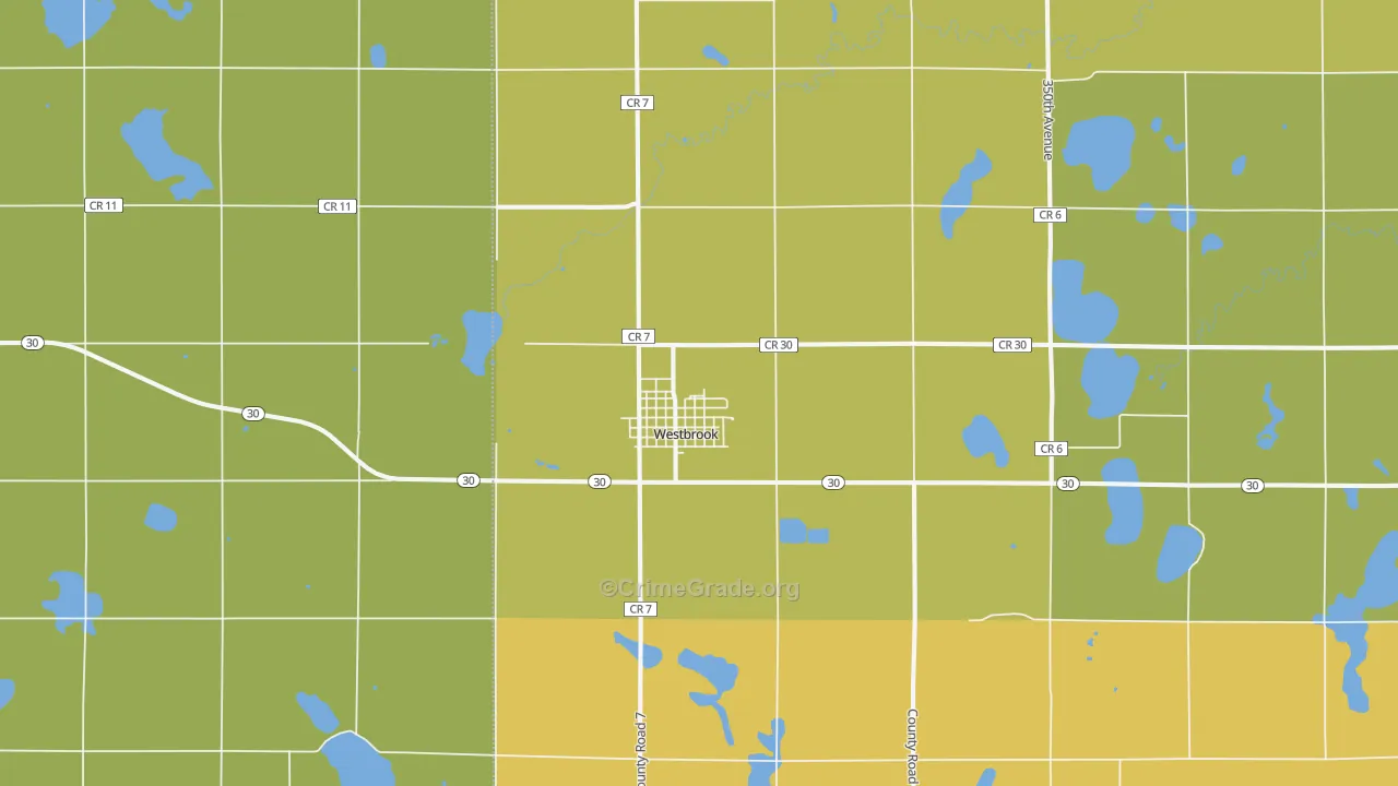 Westbrook, MN Map of Drug-Related Crime Rates