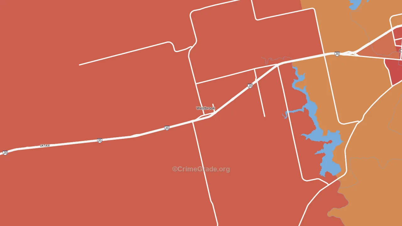 Westbrook, TX Map of Drug-Related Crime Rates