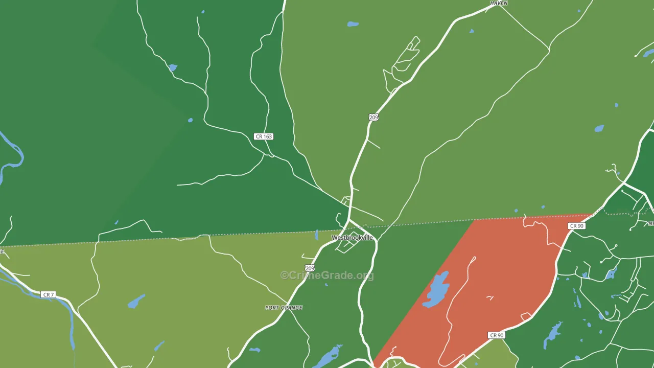 Westbrookville, NY Map of Drug-Related Crime Rates
