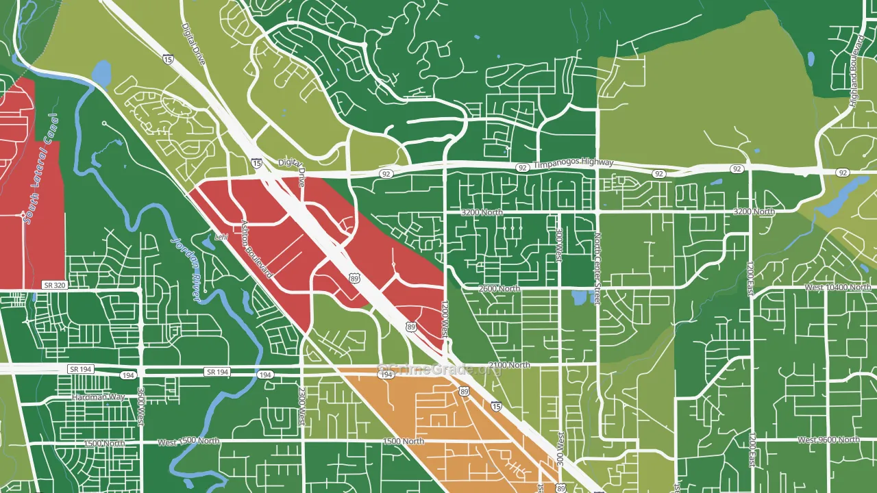Westbury, Lehi, UT Map of Drug-Related Crime Rates