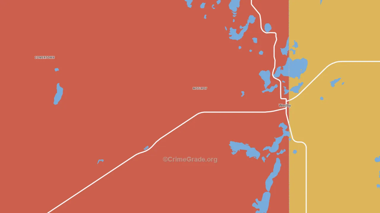 Westby, MT Map of Drug-Related Crime Rates