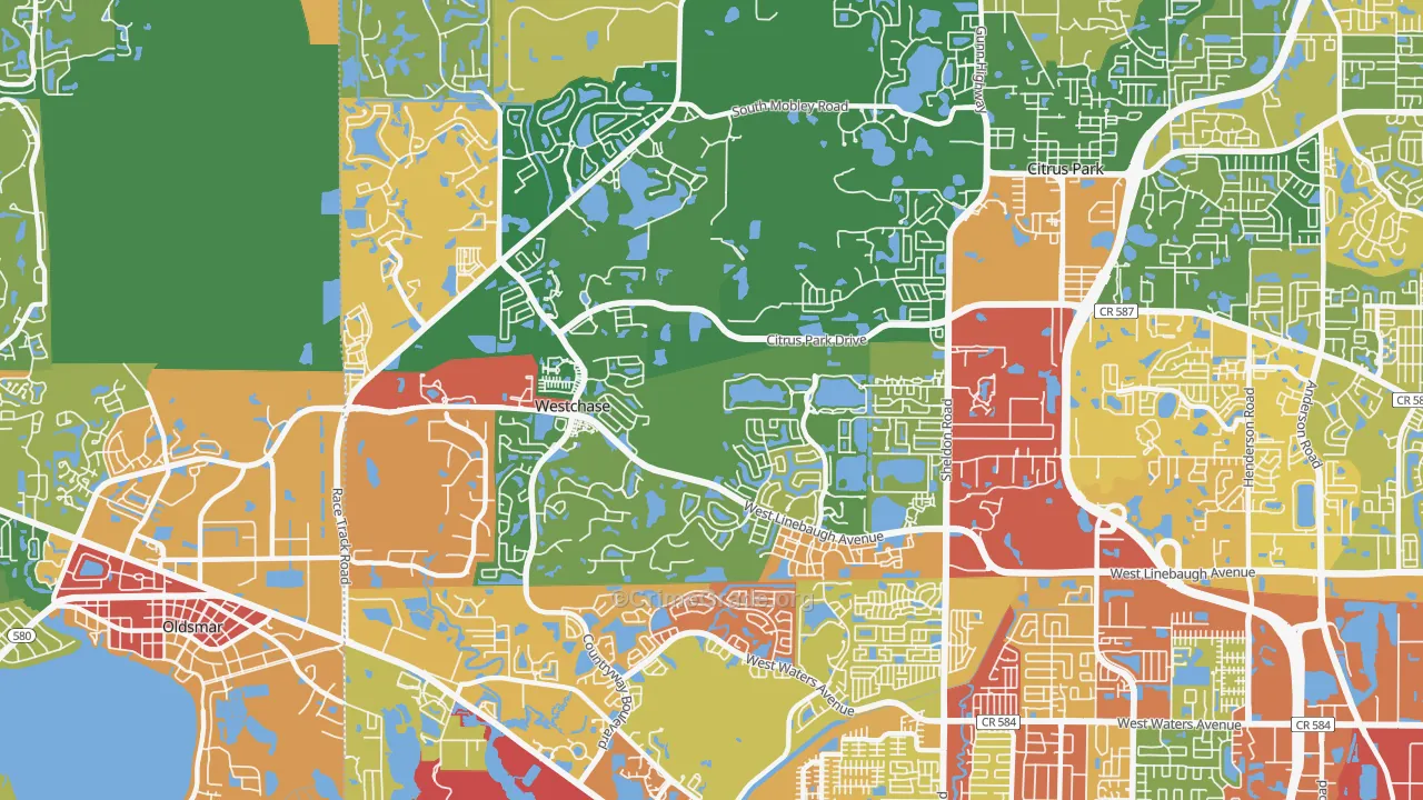 Westchase, FL Map of Drug-Related Crime Rates