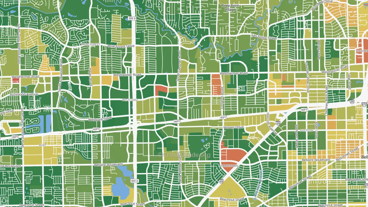 Westchase, Houston, TX Map of Drug-Related Crime Rates
