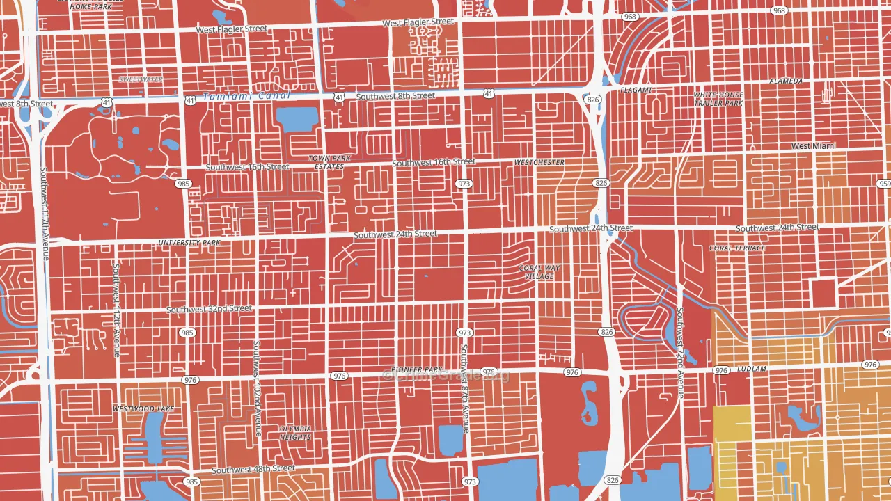 Westchester, FL Map of Drug-Related Crime Rates